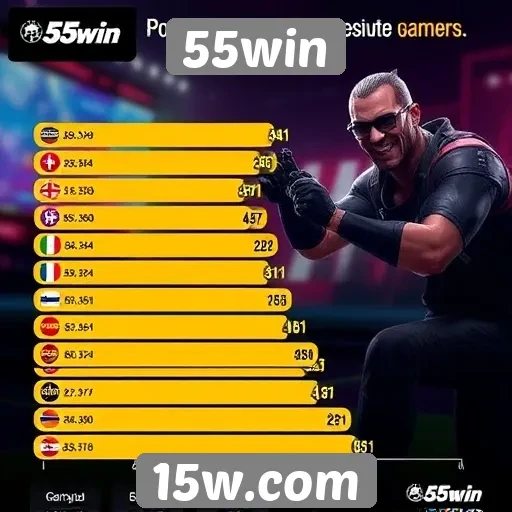 Estatísticas de popularidade do 55win entre gamers